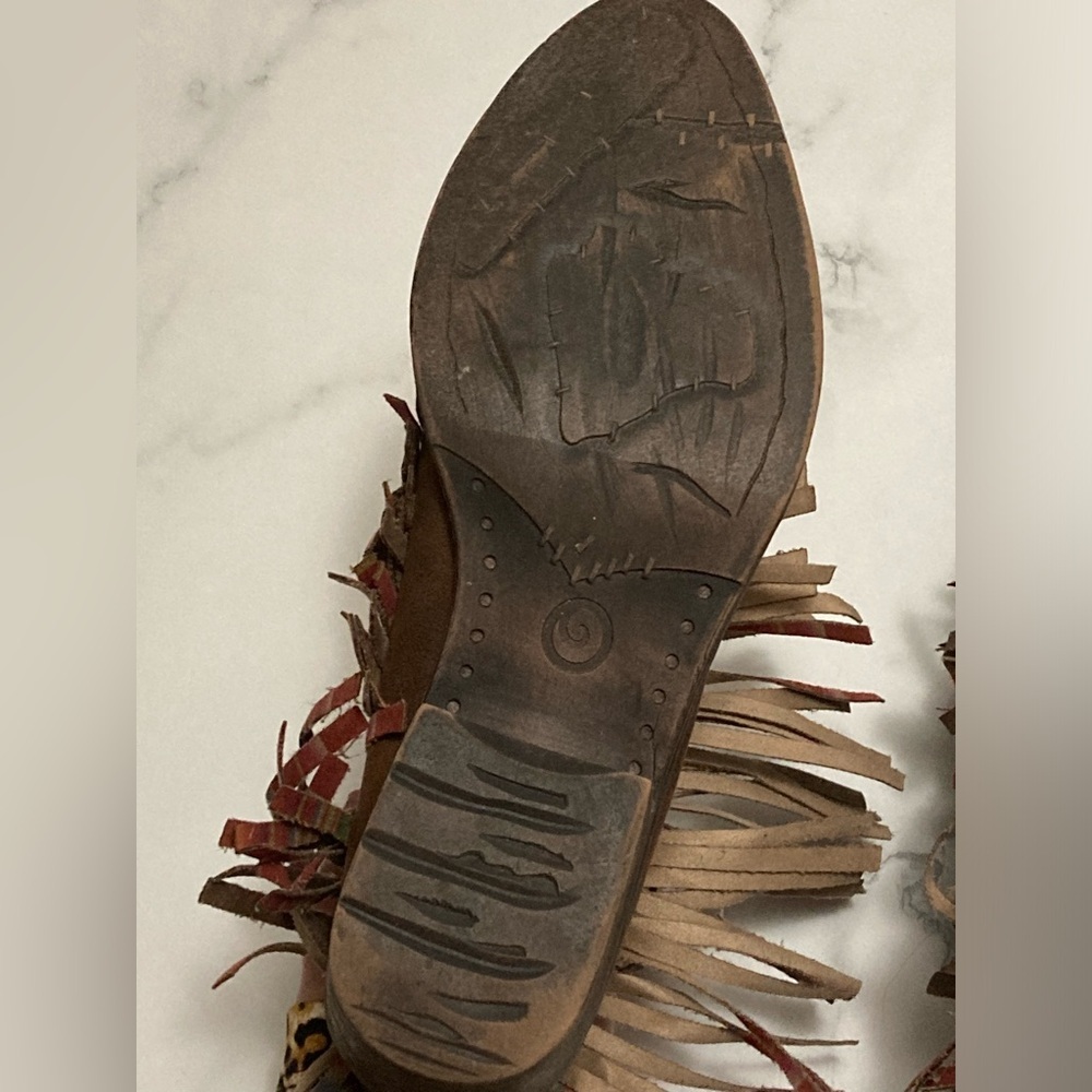Volatile Western Aztec Fringe Ankle Boots! - Picture 7 of 8